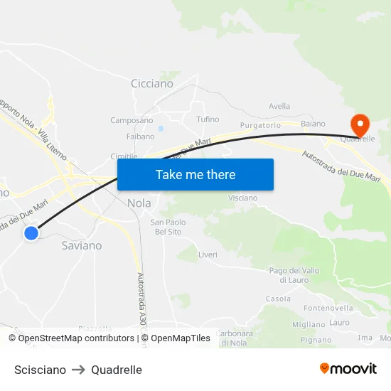 Scisciano to Quadrelle map