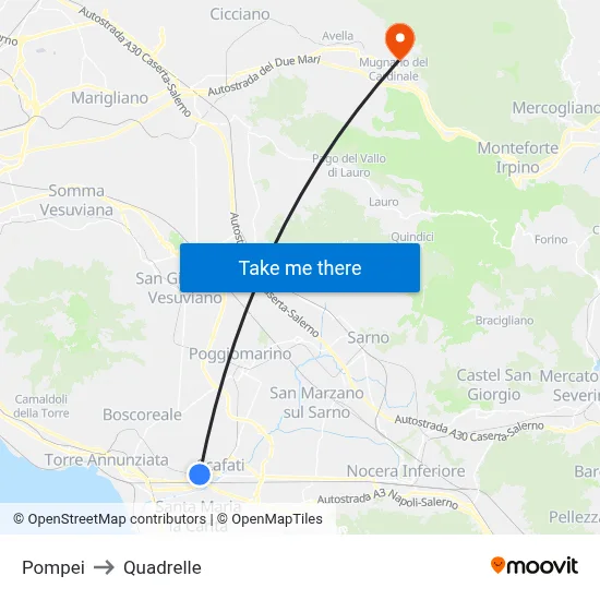 Pompei to Quadrelle map