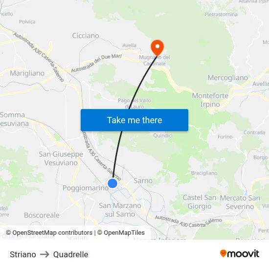 Striano to Quadrelle map