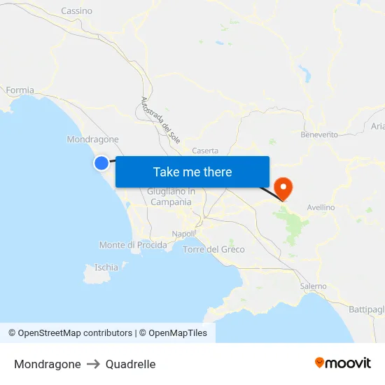 Mondragone to Quadrelle map