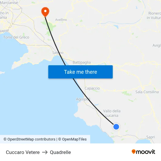 Cuccaro Vetere to Quadrelle map