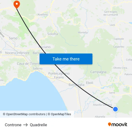 Controne to Quadrelle map