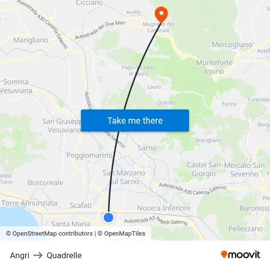 Angri to Quadrelle map