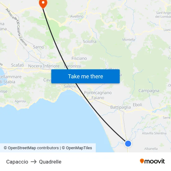Capaccio to Quadrelle map