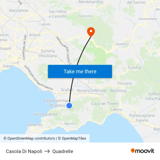 Casola Di Napoli to Quadrelle map