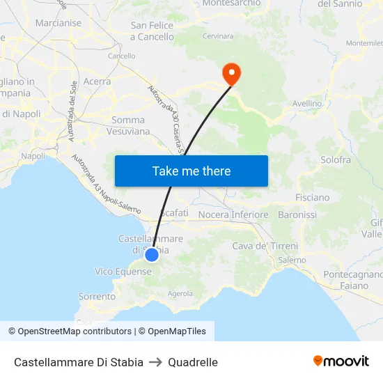 Castellammare Di Stabia to Quadrelle map