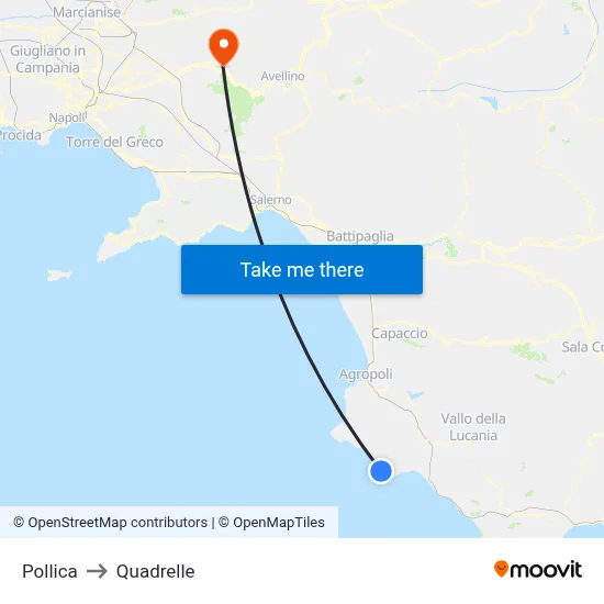 Pollica to Quadrelle map