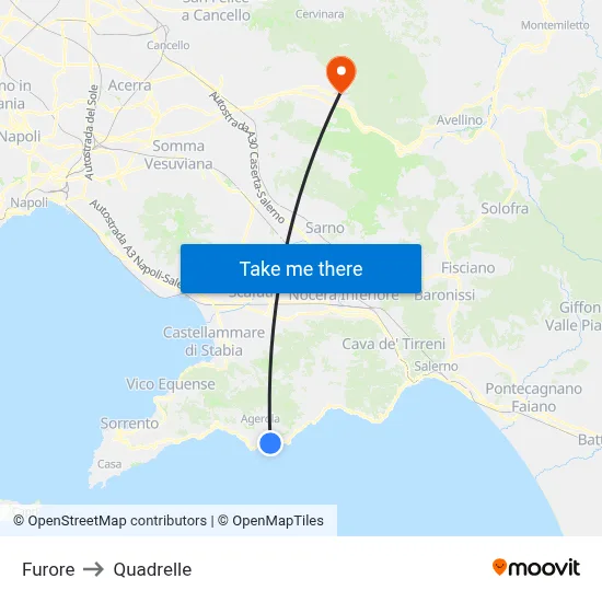 Furore to Quadrelle map