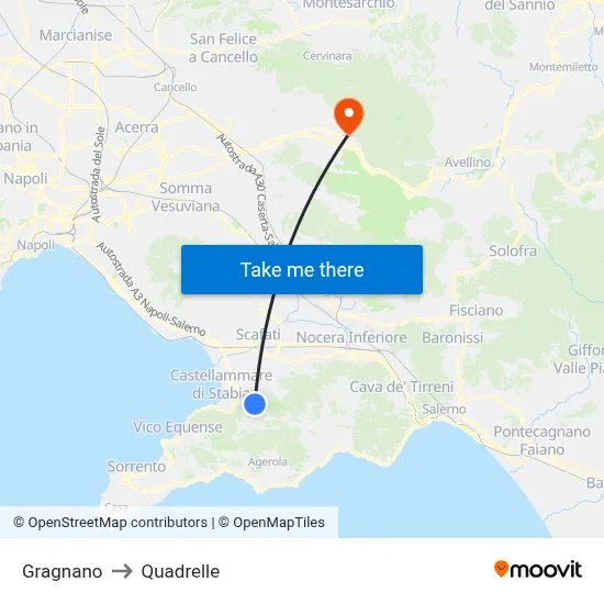 Gragnano to Quadrelle map