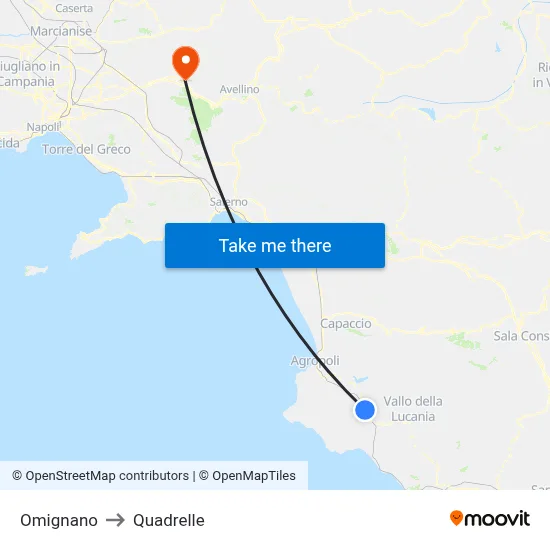 Omignano to Quadrelle map