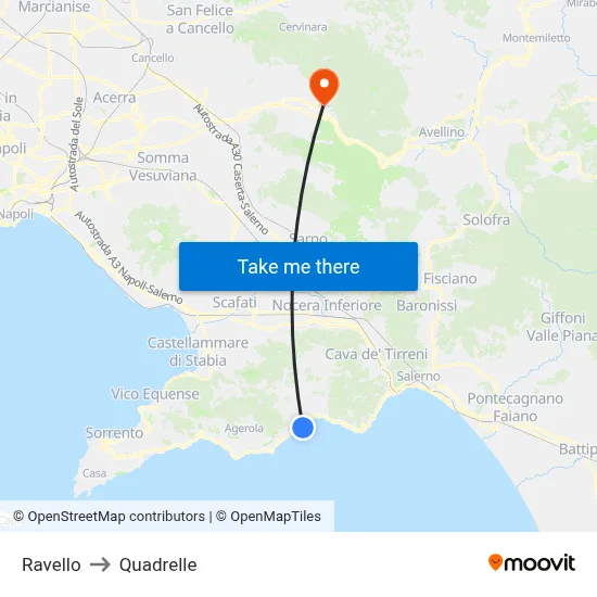 Ravello to Quadrelle map