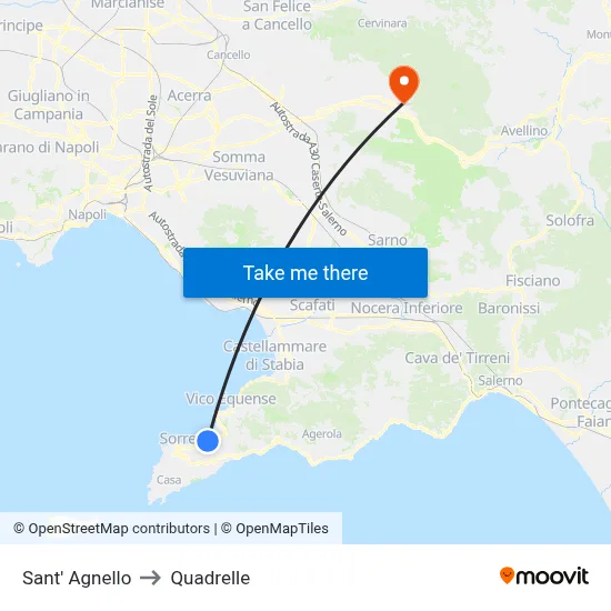 Sant' Agnello to Quadrelle map