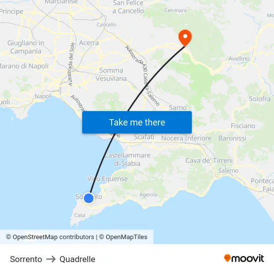 Sorrento to Quadrelle map