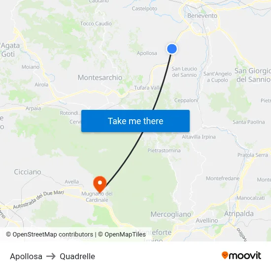 Apollosa to Quadrelle map