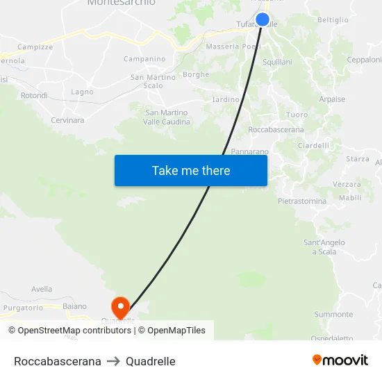 Roccabascerana to Quadrelle map