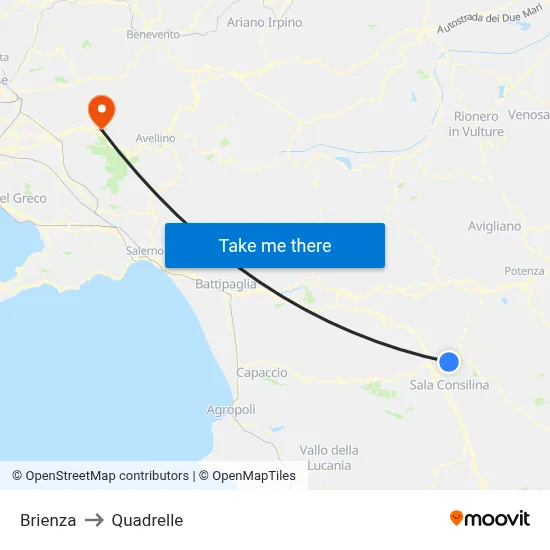 Brienza to Quadrelle map