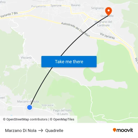 Marzano Di Nola to Quadrelle map
