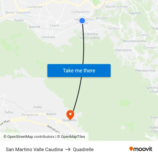 San Martino Valle Caudina to Quadrelle map