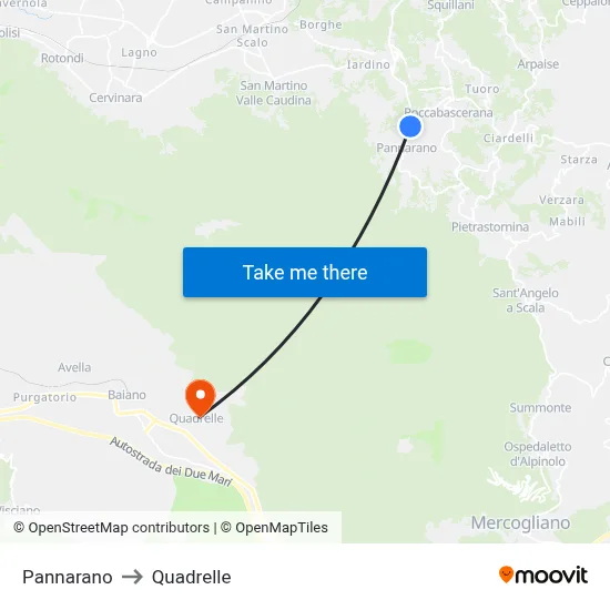 Pannarano to Quadrelle map