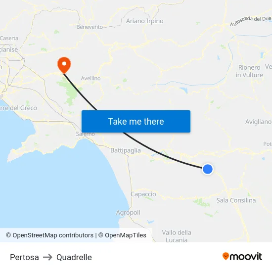 Pertosa to Quadrelle map