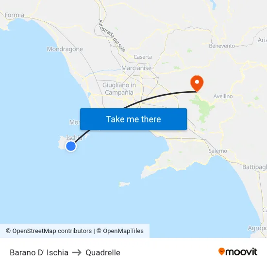 Barano d'Ischia to Quadrelle map