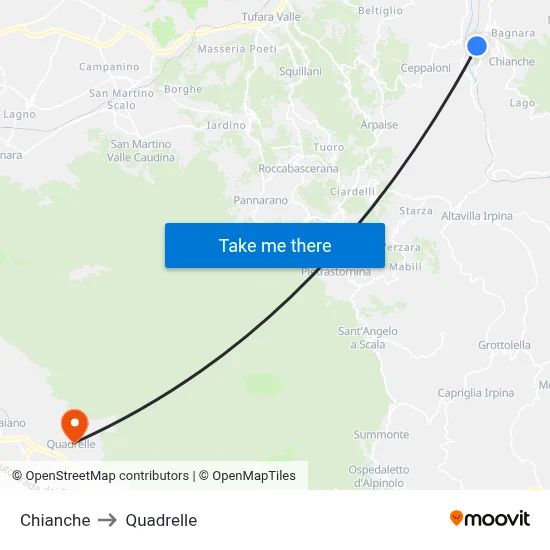 Chianche to Quadrelle map