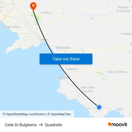Celle Di Bulgheria to Quadrelle map