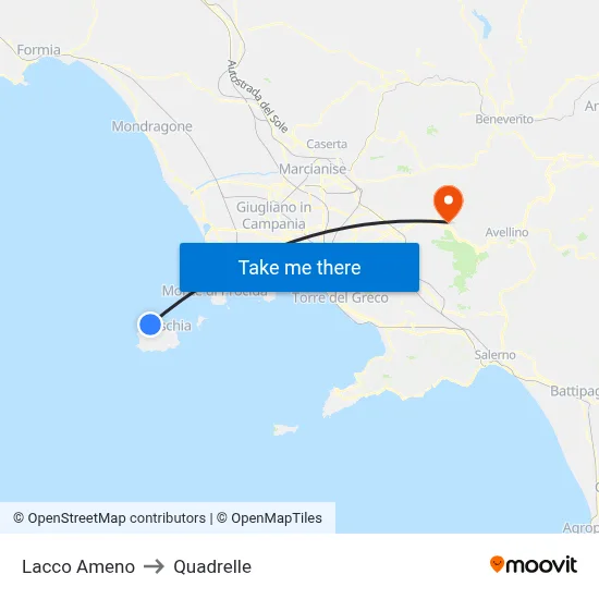 Lacco Ameno to Quadrelle map