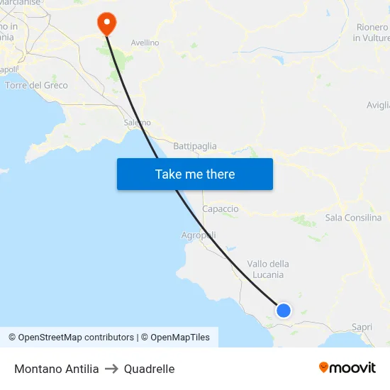 Montano Antilia to Quadrelle map