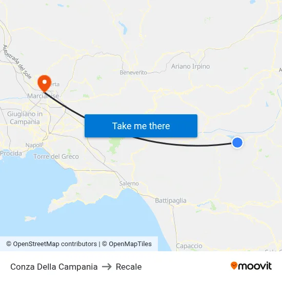 Conza Della Campania to Recale map