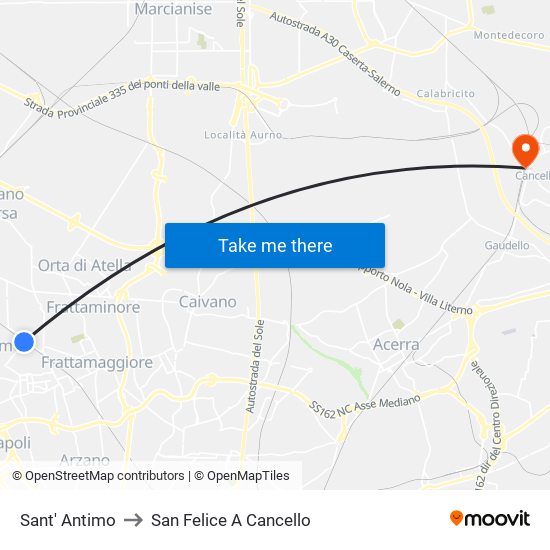 Sant' Antimo to San Felice A Cancello map