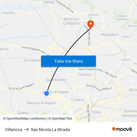 Villaricca to San Nicola La Strada map