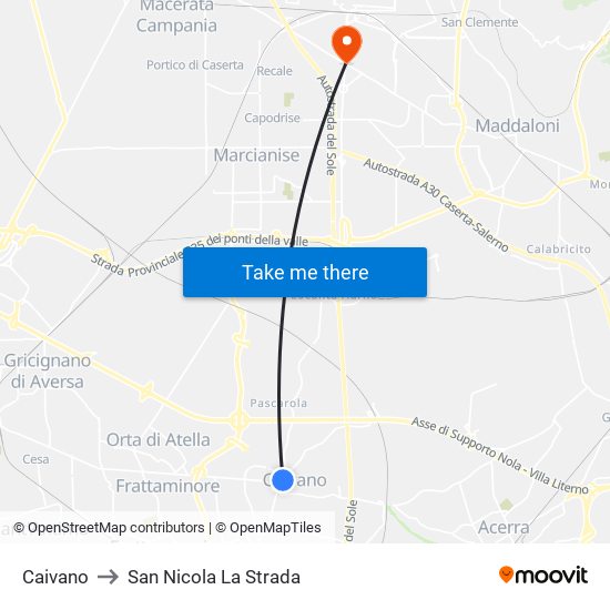 Caivano to San Nicola La Strada map