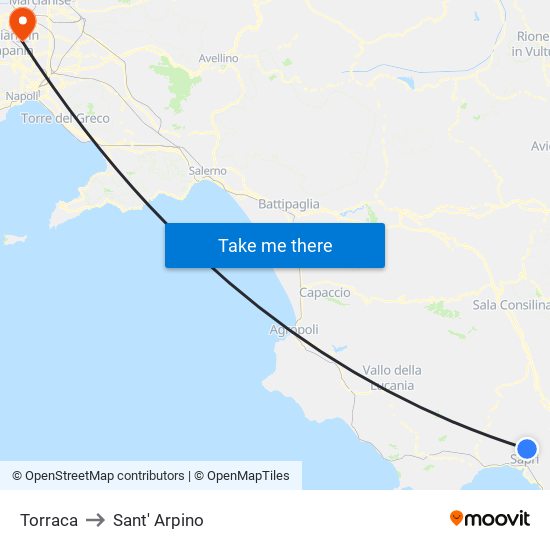 Torraca to Sant' Arpino map