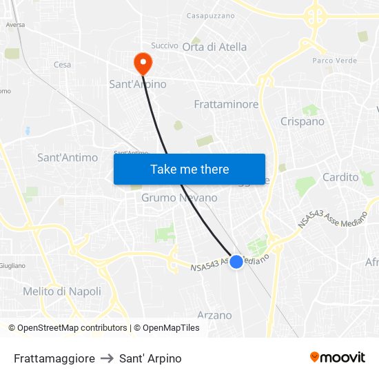 Frattamaggiore to Sant' Arpino map