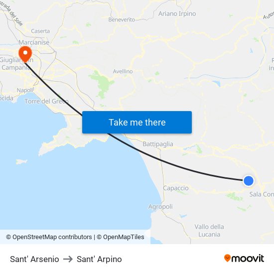 Sant' Arsenio to Sant' Arpino map