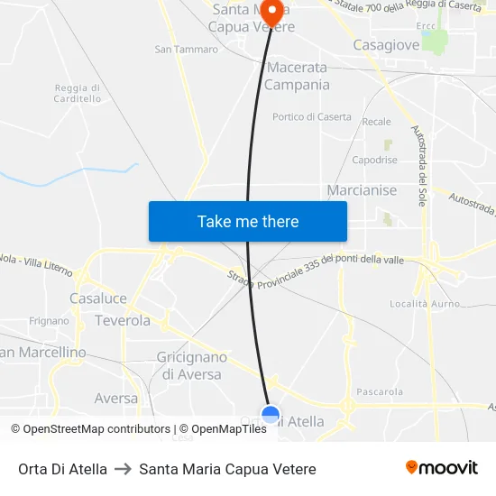 Orta Di Atella to Santa Maria Capua Vetere map