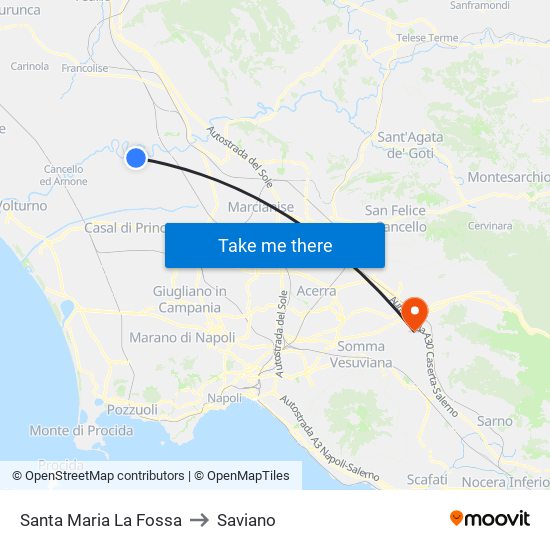 Santa Maria La Fossa to Saviano map
