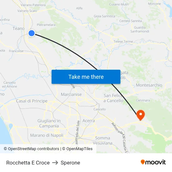 Rocchetta e Croce to Sperone map