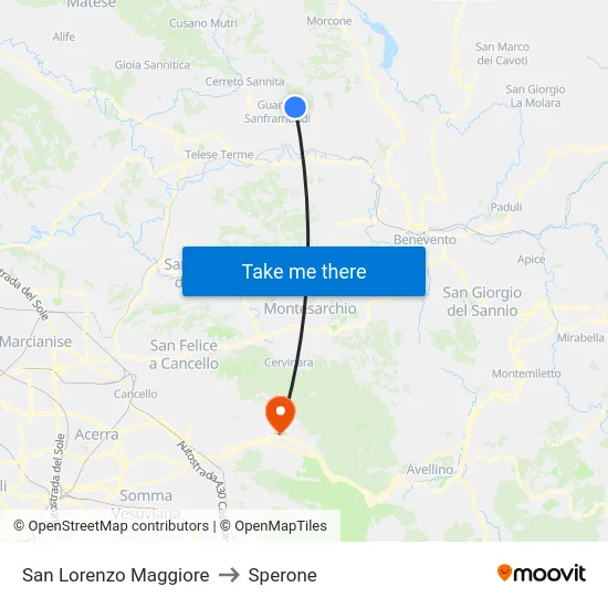 San Lorenzo Maggiore to Sperone map