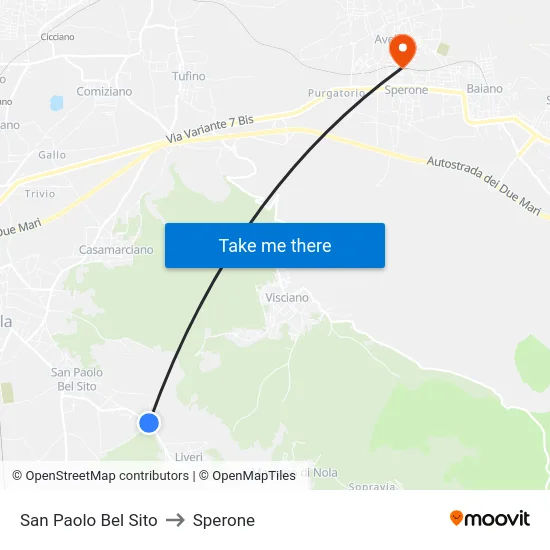 San Paolo Bel Sito to Sperone map