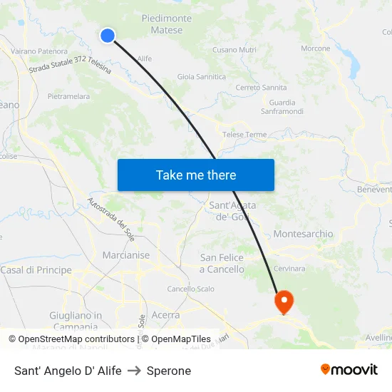 Sant' Angelo D' Alife to Sperone map