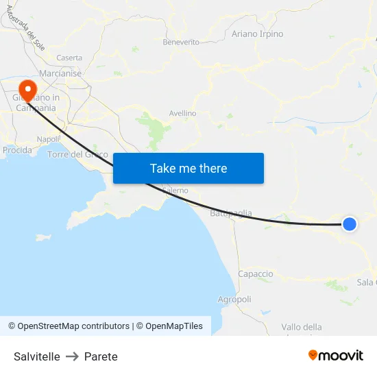 Salvitelle to Parete map