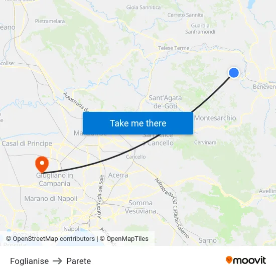 Foglianise to Parete map