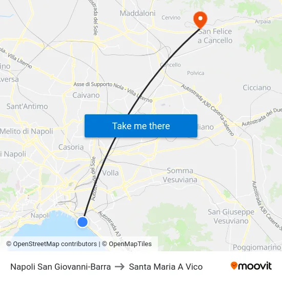 Napoli San Giovanni-Barra to Santa Maria A Vico map