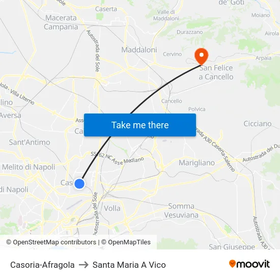 Casoria-Afragola to Santa Maria A Vico map