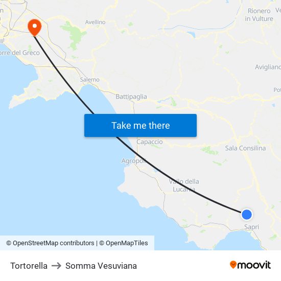 Tortorella to Somma Vesuviana map