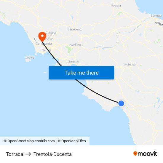 Torraca to Trentola-Ducenta map