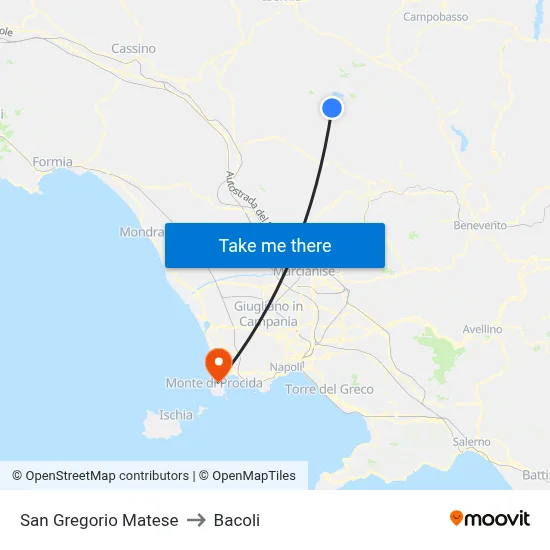 San Gregorio Matese to Bacoli map