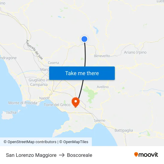 San Lorenzo Maggiore to Boscoreale map